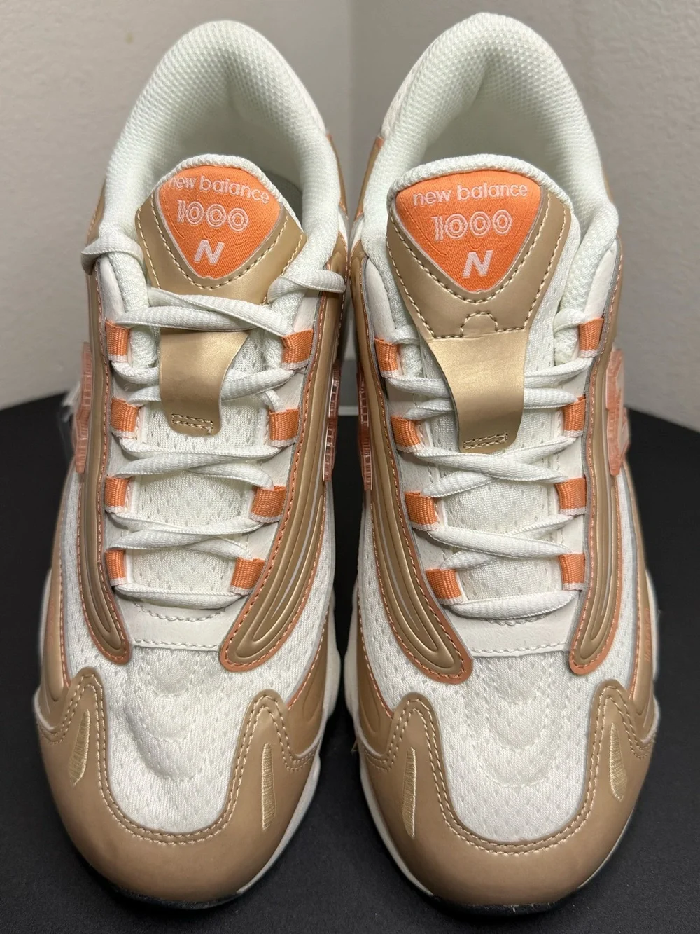 New Balance Kids 1000 Sneakers - White, Peach & Tan